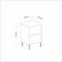 Hanah Home Mesilla de Noche, White, Gold - Elegante y Funcional, 40x60x35 cm